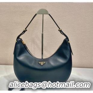 Super Quality Prada Large leather hobo shoulder bag 1BC212 Black 2024