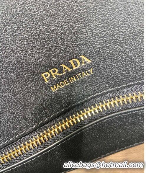 Well Crafted Prada Large leather tote bag with buckles 1BG508 Black 2024