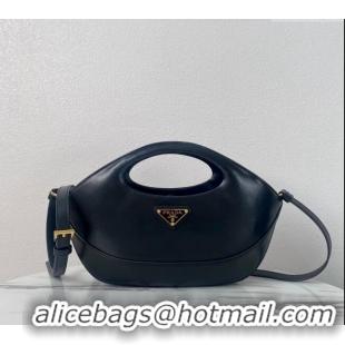 Luxury Cheap Prada Medium leather handbag 1BA421 Black 2024