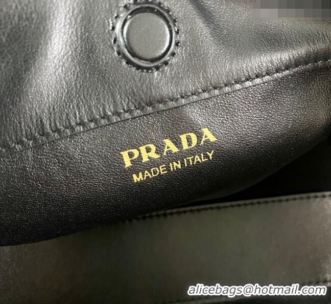 Luxury Cheap Prada Medium leather handbag 1BA421 Black 2024