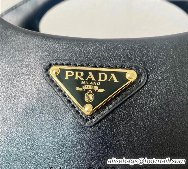 Luxury Cheap Prada Medium leather handbag 1BA421 Black 2024