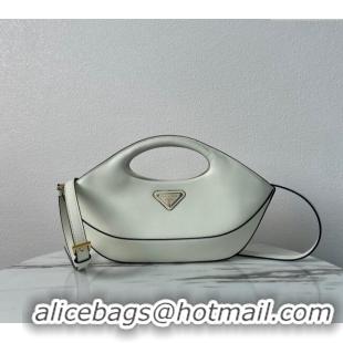 Super Quality Prada Medium leather handbag 1BA421 White 2024