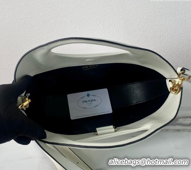 Super Quality Prada Medium leather handbag 1BA421 White 2024