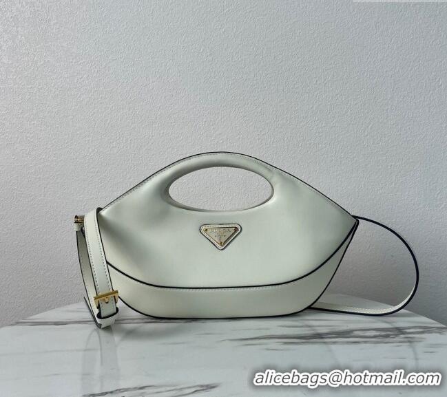 Super Quality Prada Medium leather handbag 1BA421 White 2024