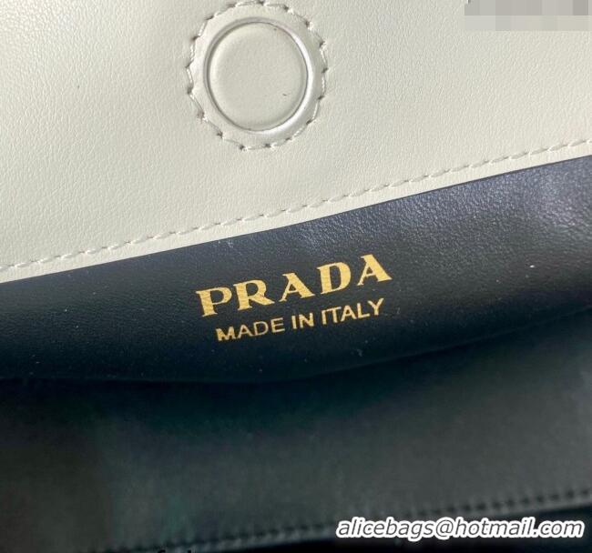 Super Quality Prada Medium leather handbag 1BA421 White 2024