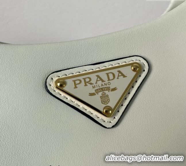 Super Quality Prada Medium leather handbag 1BA421 White 2024