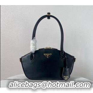 Famous Brand Prada Small leather handbag 1BA427 Black 2024