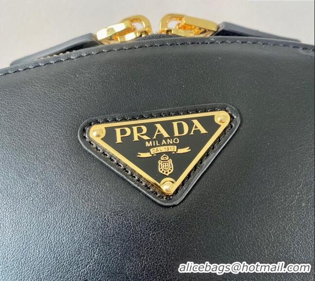 Famous Brand Prada Small leather handbag 1BA427 Black 2024