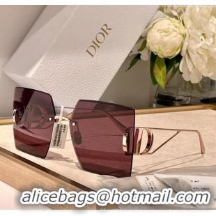 Discount Dior 30 Montaigne Square Sunglasses S7U Burgundy 2024