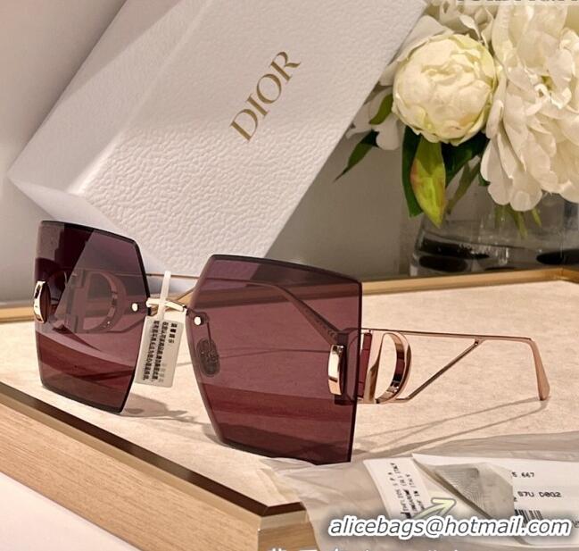 Discount Dior 30 Montaigne Square Sunglasses S7U Burgundy 2024