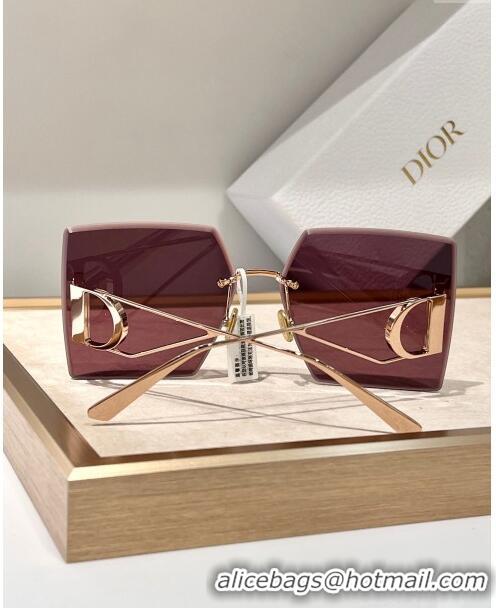 Discount Dior 30 Montaigne Square Sunglasses S7U Burgundy 2024