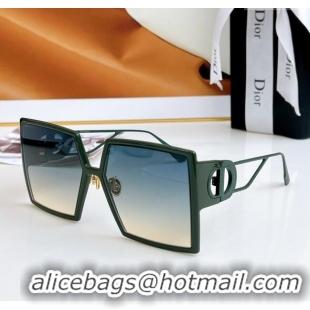 Top Design Dior 30 Montaigne Square Sunglasses S7U Green 2024