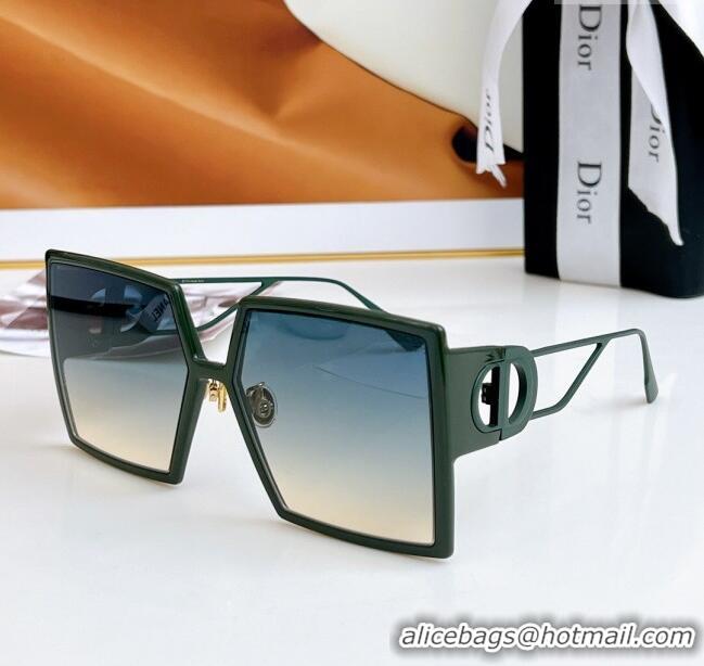 Top Design Dior 30 Montaigne Square Sunglasses S7U Green 2024