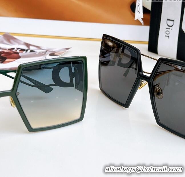 Top Design Dior 30 Montaigne Square Sunglasses S7U Green 2024