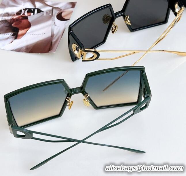 Top Design Dior 30 Montaigne Square Sunglasses S7U Green 2024