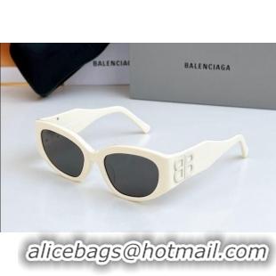 Good Quality Balenciaga Sunglasses BB0324 Ivory White 2024