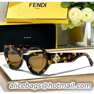 Luxury Discount Fendi FF Diamonds Sunglasses FE40146 Brown 2024