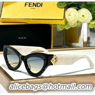 Grade Quality Fendi FF Diamonds Sunglasses FE40146 Black/White 2024