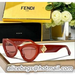 Particularly Recommended Fendi FF Diamonds Sunglasses FE40146 Red 2024