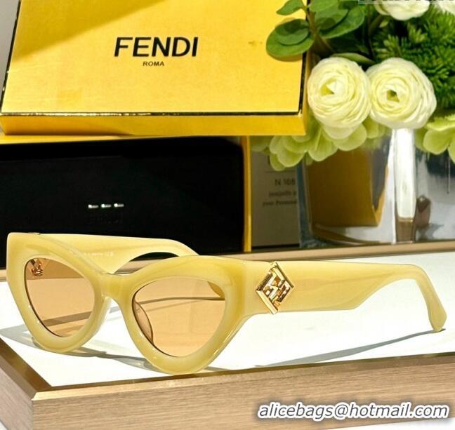 Most Popular Fendi FF Diamonds Sunglasses FE40146 Yellow 2024