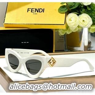 Luxury Discount Fendi FF Diamonds Sunglasses FE40146 White/Grey 2024