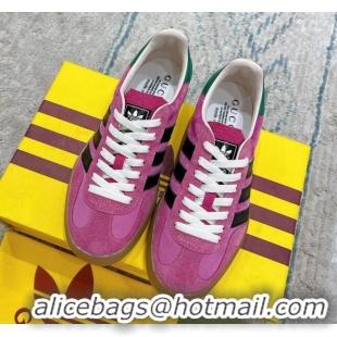 Low Price Gucci x Adidas Gazelle Suede & Velvet Sneakers Rosy 080101