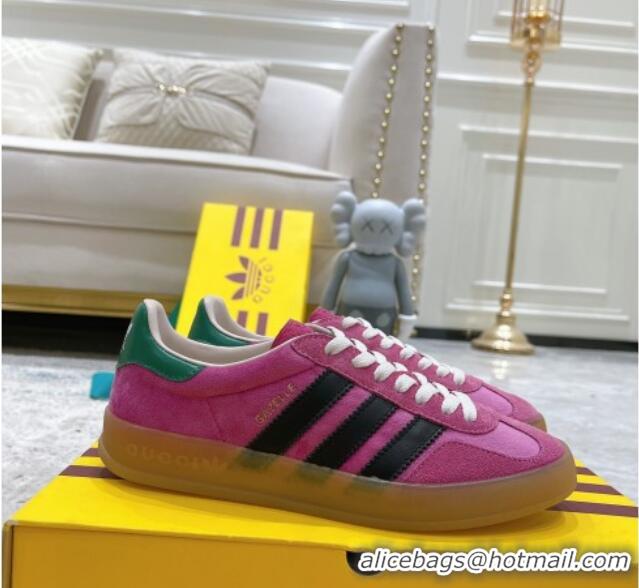 Low Price Gucci x Adidas Gazelle Suede & Velvet Sneakers Rosy 080101