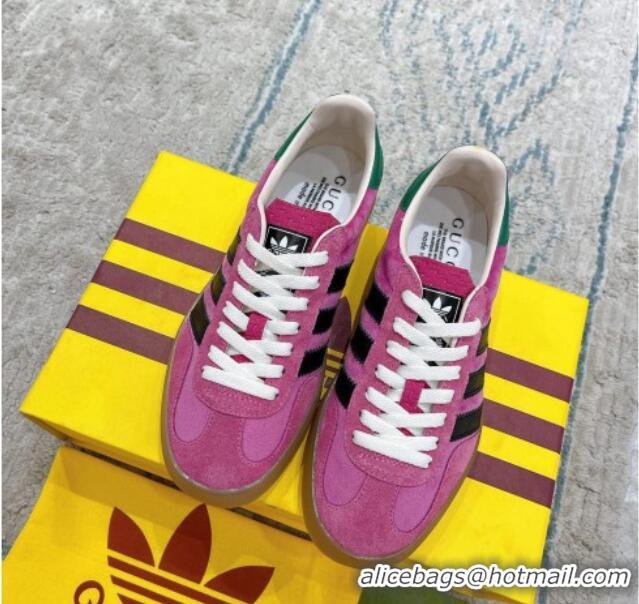 Low Price Gucci x Adidas Gazelle Suede & Velvet Sneakers Rosy 080101