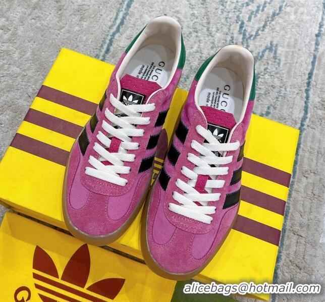 Low Price Gucci x Adidas Gazelle Suede & Velvet Sneakers Rosy 080101