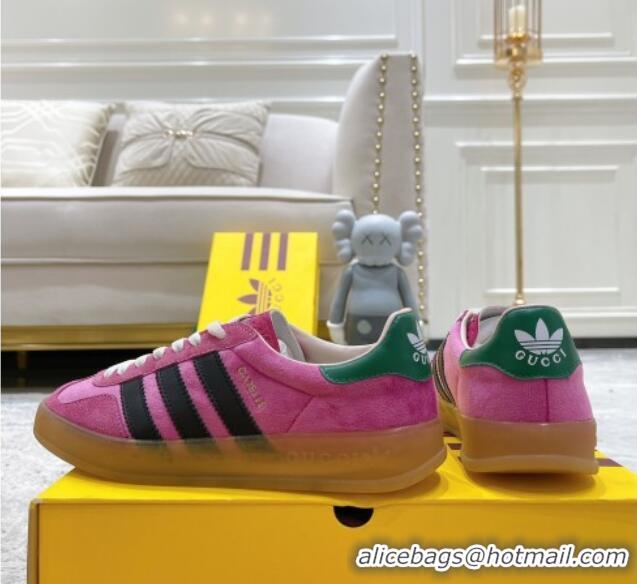 Low Price Gucci x Adidas Gazelle Suede & Velvet Sneakers Rosy 080101