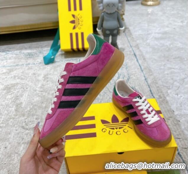 Low Price Gucci x Adidas Gazelle Suede & Velvet Sneakers Rosy 080101