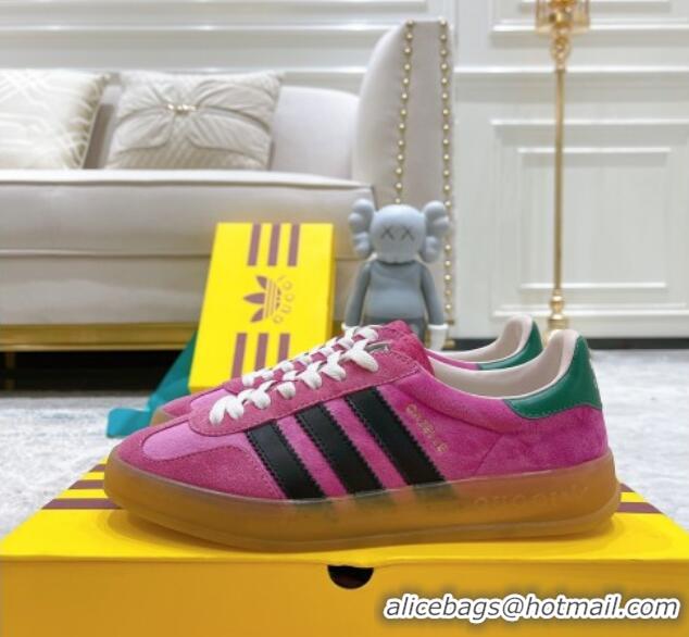 Low Price Gucci x Adidas Gazelle Suede & Velvet Sneakers Rosy 080101