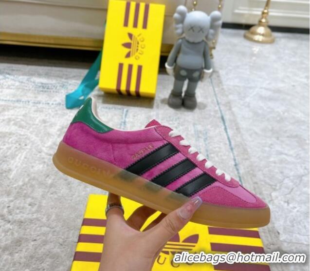 Low Price Gucci x Adidas Gazelle Suede & Velvet Sneakers Rosy 080101