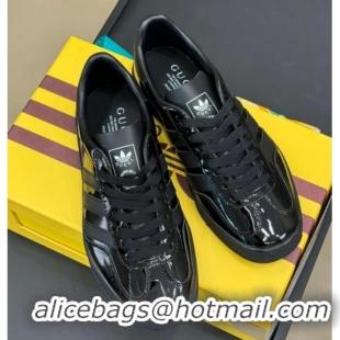 Purchase Gucci x Adidas Gazelle Patent Leather Sneakers Black 080110