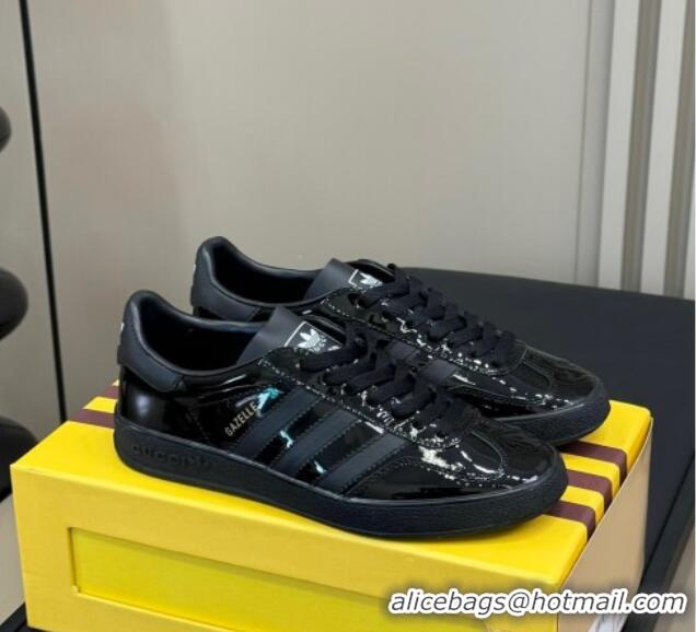 Purchase Gucci x Adidas Gazelle Patent Leather Sneakers Black 080110