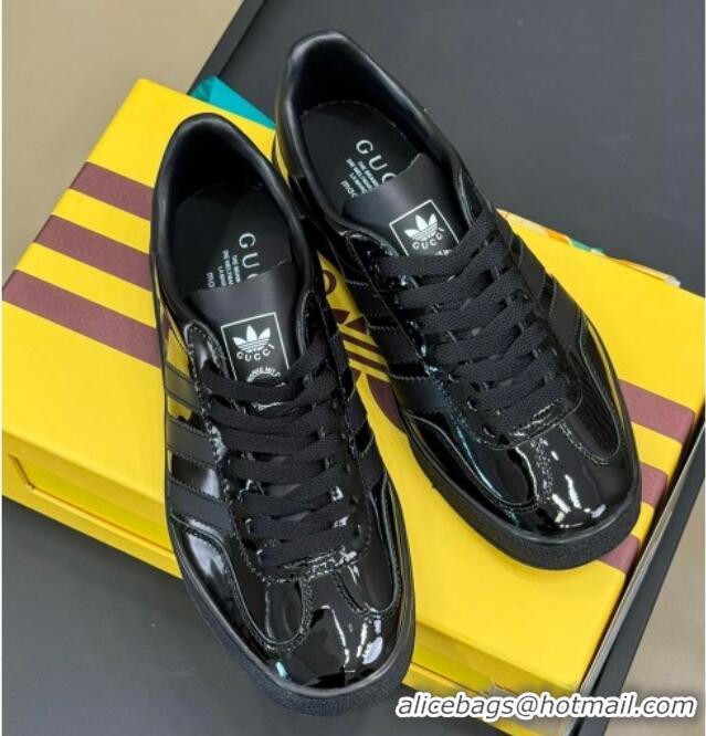 Purchase Gucci x Adidas Gazelle Patent Leather Sneakers Black 080110