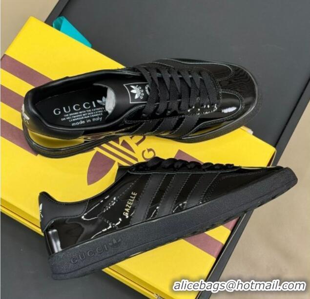 Purchase Gucci x Adidas Gazelle Patent Leather Sneakers Black 080110