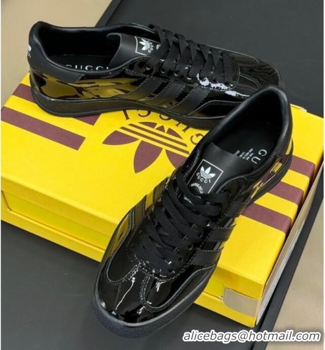 Purchase Gucci x Adidas Gazelle Patent Leather Sneakers Black 080110