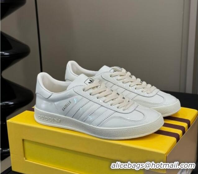 Best Price Gucci x Adidas Gazelle Patent Leather Sneakers White 080108