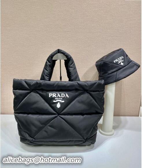 Pretty Style Prada Quilted Nylon Tote Bag 1BG411 Black 2024