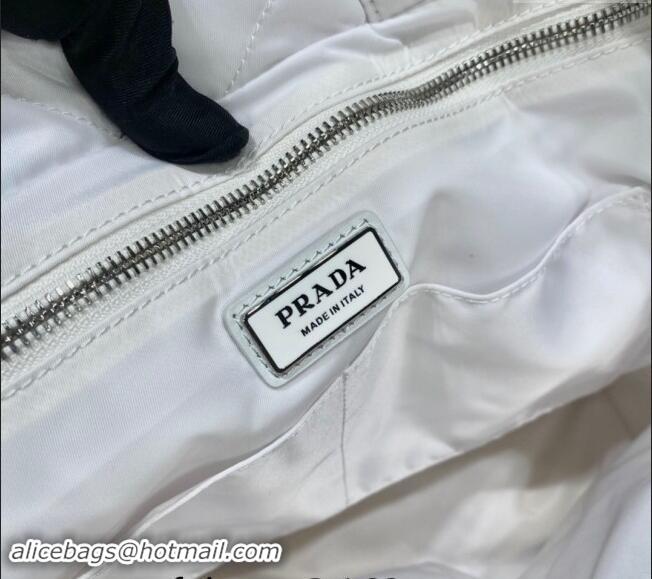 Promotional Prada Quilted Nylon Tote Bag 1BG411 White 2024