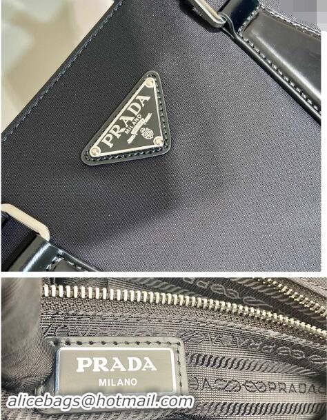 ​New Design Prada Mens Re-Nylon and Leather Handbag 2VG115 Black 2024