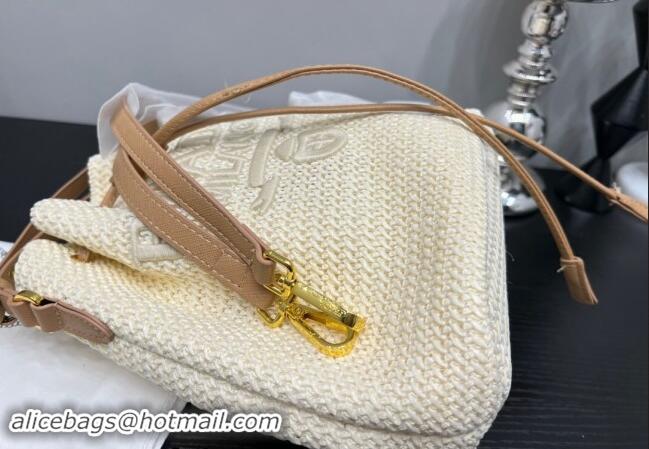 Reasonable Price Prada Straw Bucket Bag 0305 Light Beige 2024