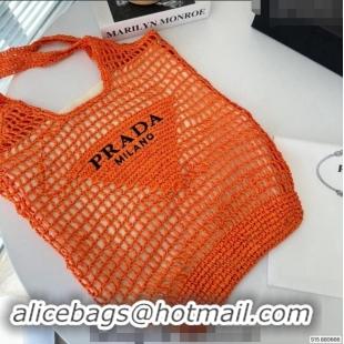 Super Quality Prada Raffia Straw Tote Bag 1BG424 Orange 2024