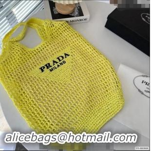 Trendy Design Prada Raffia Straw Tote Bag 1BG424 Yellow 2024