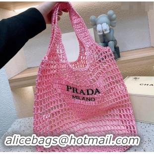 Grade Design Prada Raffia Straw Tote Bag 1BG424 Pink 2024