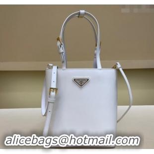 Super Quality Prada Leather Bucket Bag 1BA401 White 2024