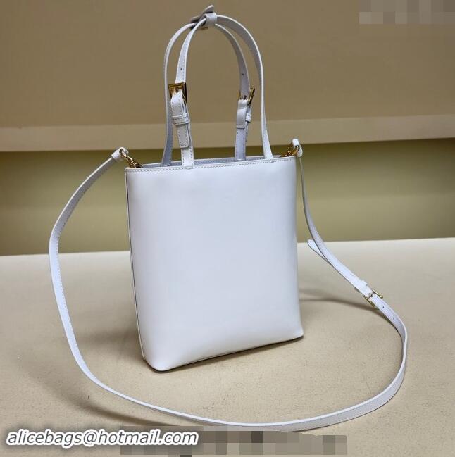 Super Quality Prada Leather Bucket Bag 1BA401 White 2024