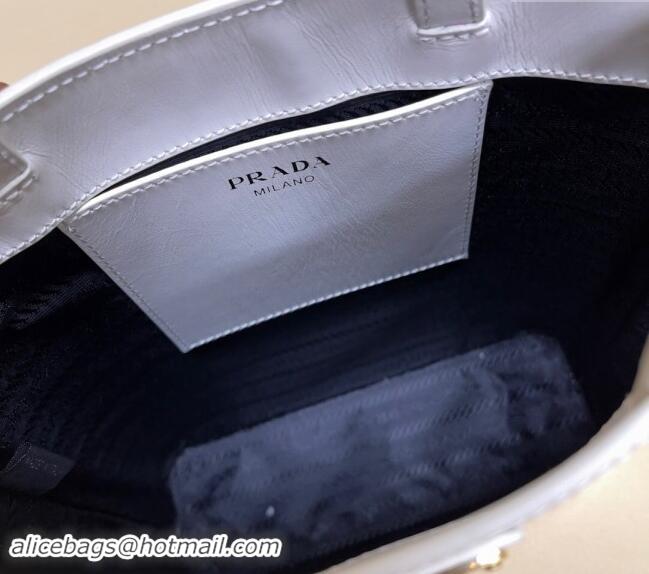 Super Quality Prada Leather Bucket Bag 1BA401 White 2024