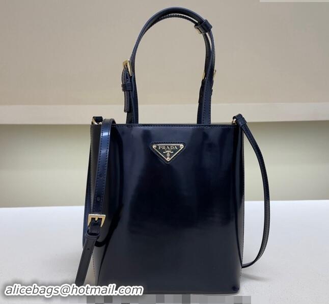 Promotional Prada Leather Bucket Bag 1BA401 Black 2024